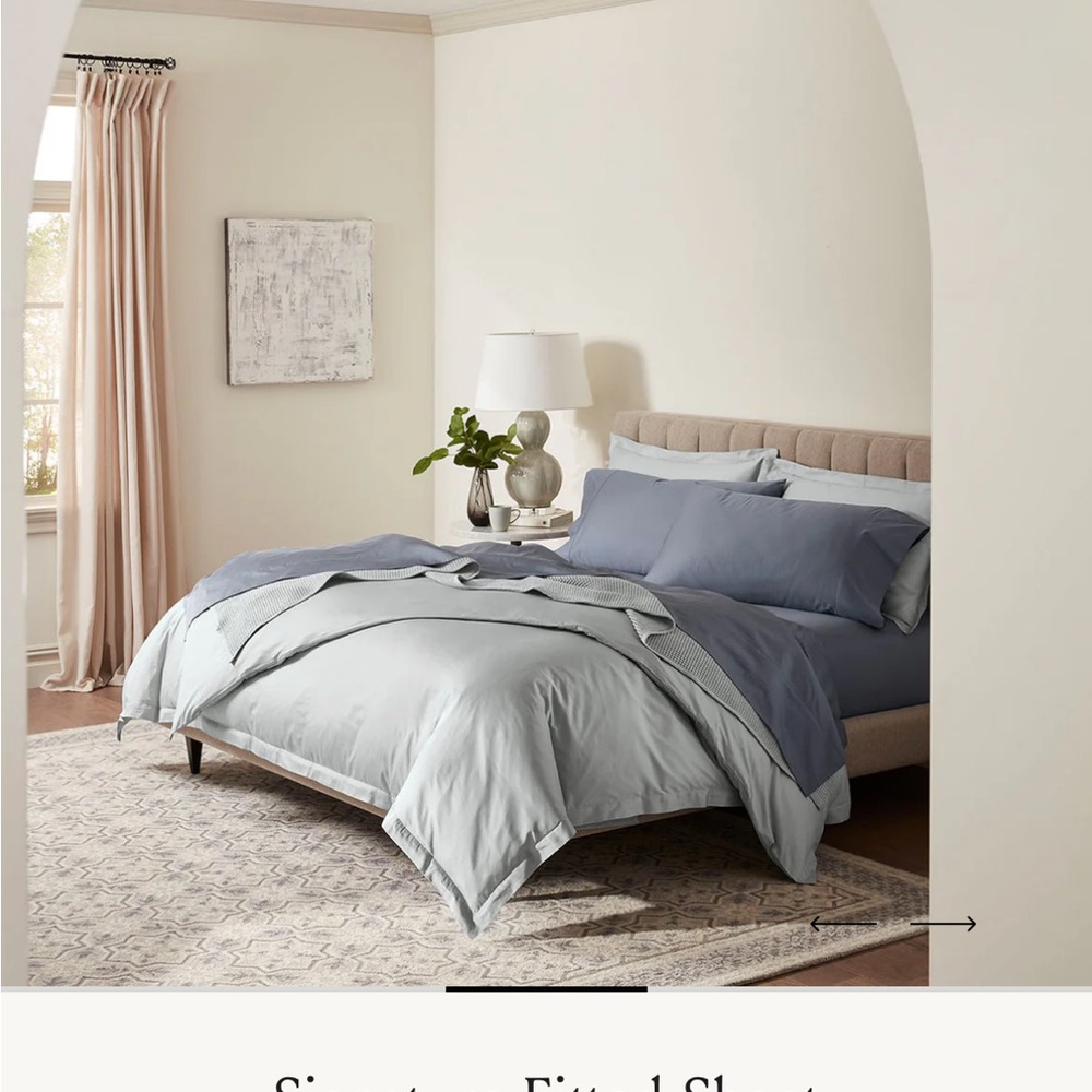 BOLL&BRANCH sky blue fitted king sheet